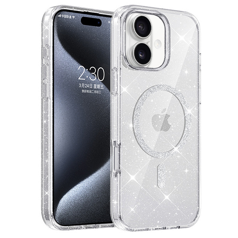 Сверкающий чехол Eclipse Sparkle with MagSafe для Apple iPhone 16 (6.1) | Galaxy MagFit на картинке №1