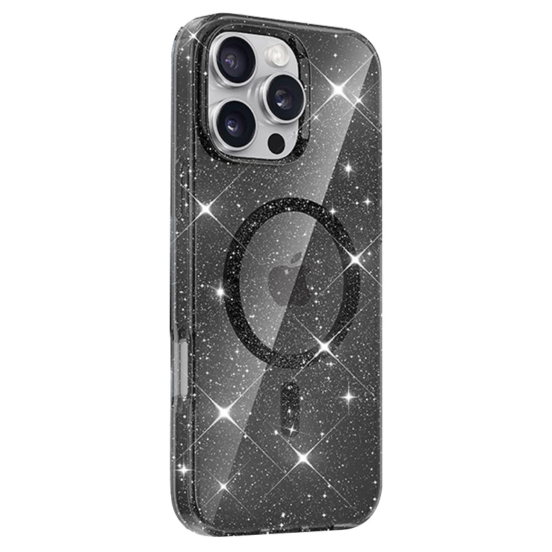 Чохол TPU Eclipse Sparkle Magnetic Fit для Apple iPhone 16 Pro (6.3"), Black 1, TPU, купити оптом з доставкою