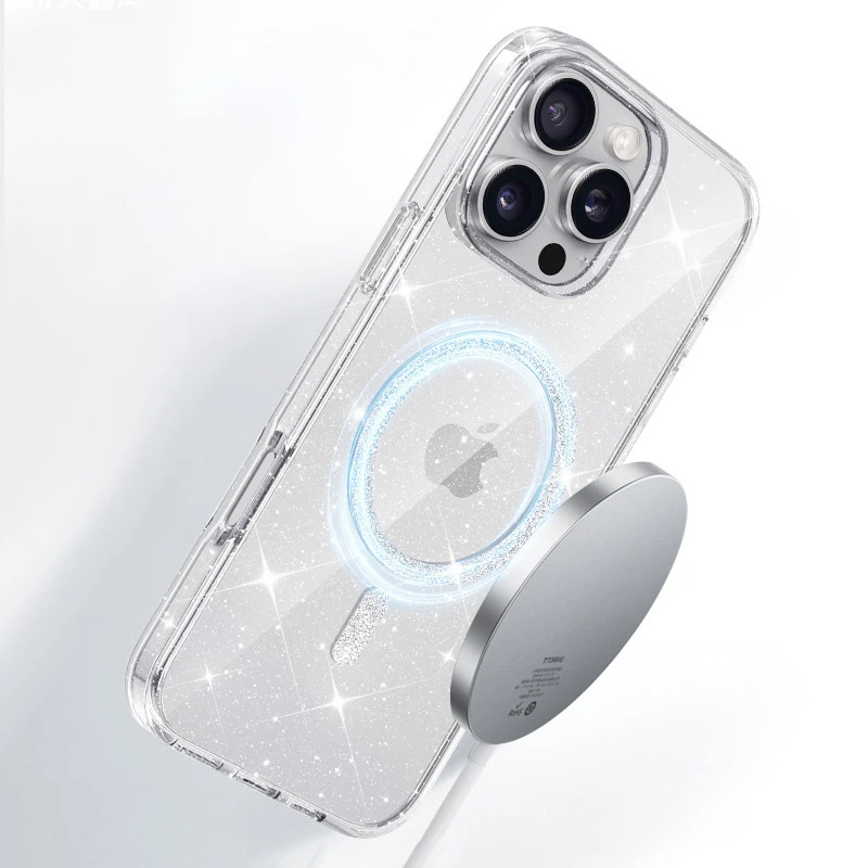Чохол TPU Eclipse Sparkle Magnetic Fit для Apple iPhone 16 Pro (6.3"), Clear 2, TPU, купити оптом з доставкою