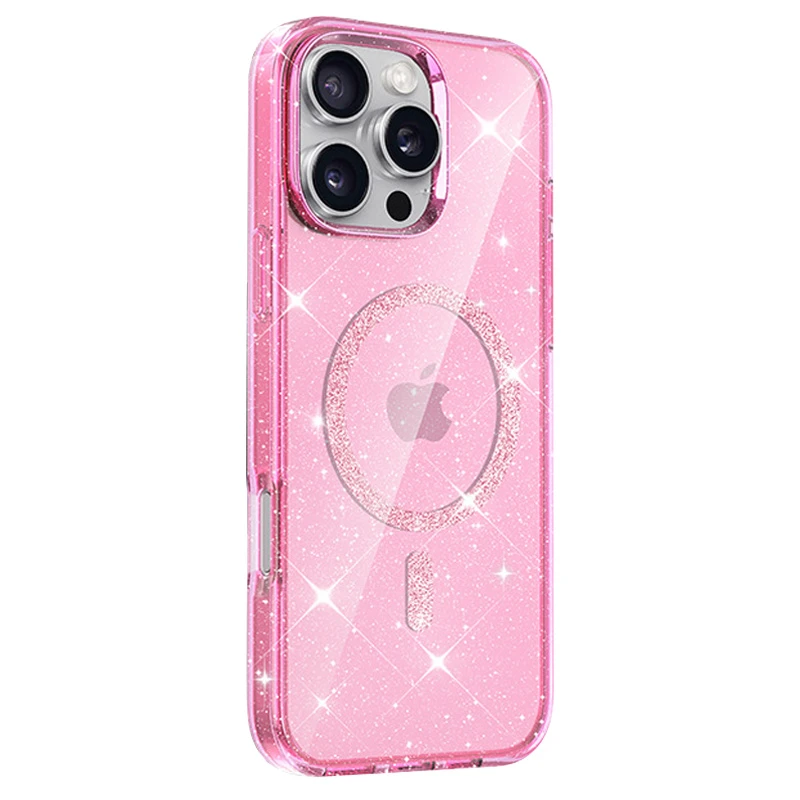Чохол TPU Eclipse Sparkle Magnetic Fit для Apple iPhone 16 Pro (6.3"), Pink 1, TPU, купити оптом з доставкою