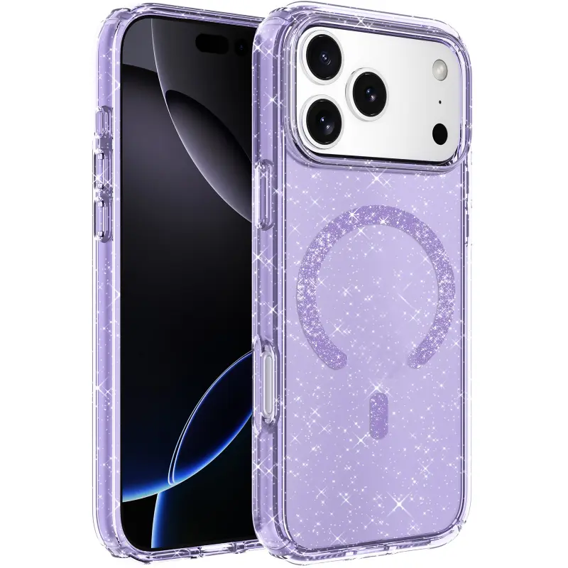 Чехол TPU Eclipse Sparkle Magnetic Fit для Apple iPhone 17 Pro Max (6.9"), Purple, TPU, купить оптом с доставкой