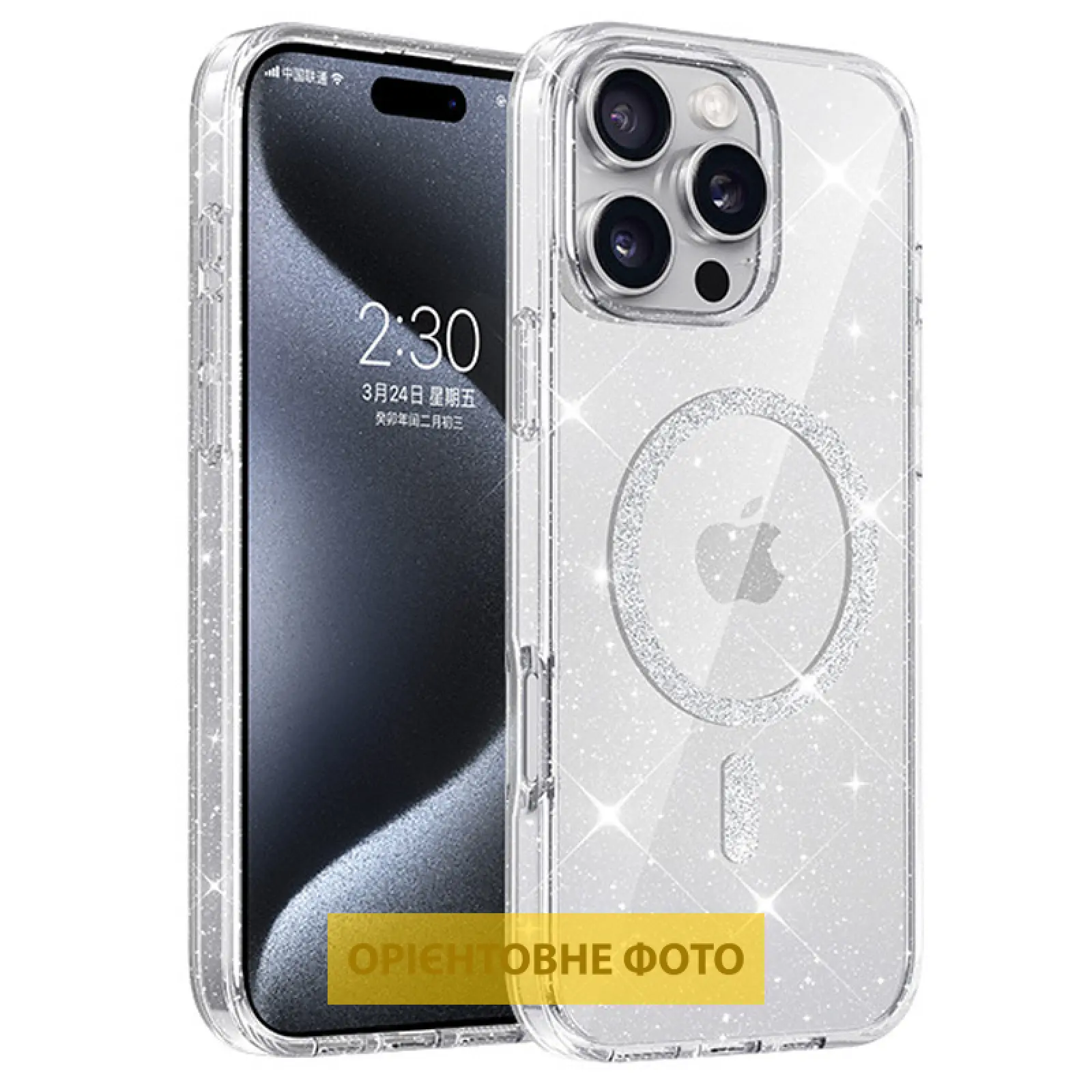 Чехол TPU Eclipse Sparkle (MagFit) для Apple iPhone 17 Air (6.5"), Clear, TPU, купить оптом с доставкой