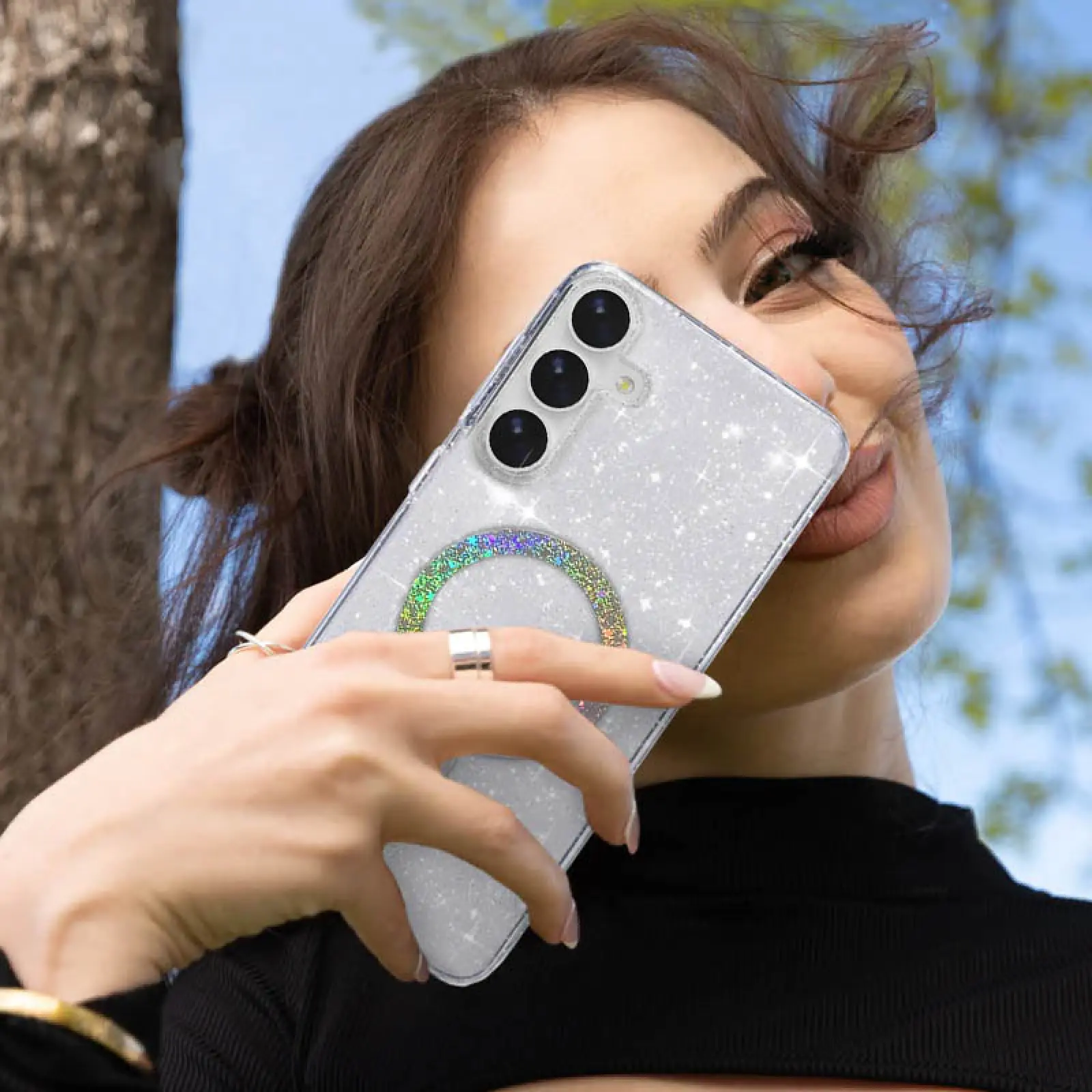 Чехол TPU Eclipse Sparkle Magnetic Fit для Samsung Galaxy S26, Clear 1, TPU, купить оптом с доставкой