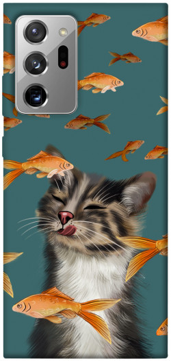 Чохол itsPrint Cat with fish для Samsung Galaxy Note 20 Ultra