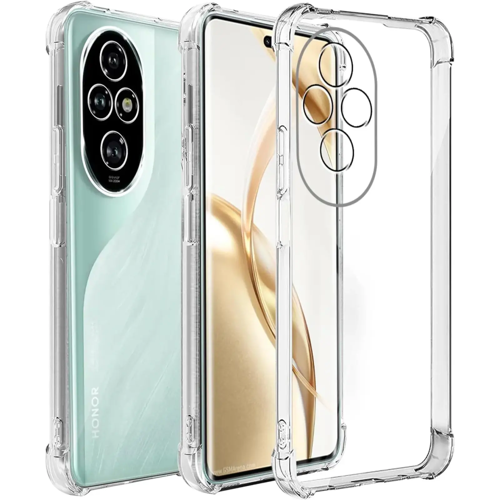 TPU чехол GETMAN Ease logo усиленные углы Full Camera для Honor 200, Бесцветный (прозрачный), TPU, купить оптом с доставкой