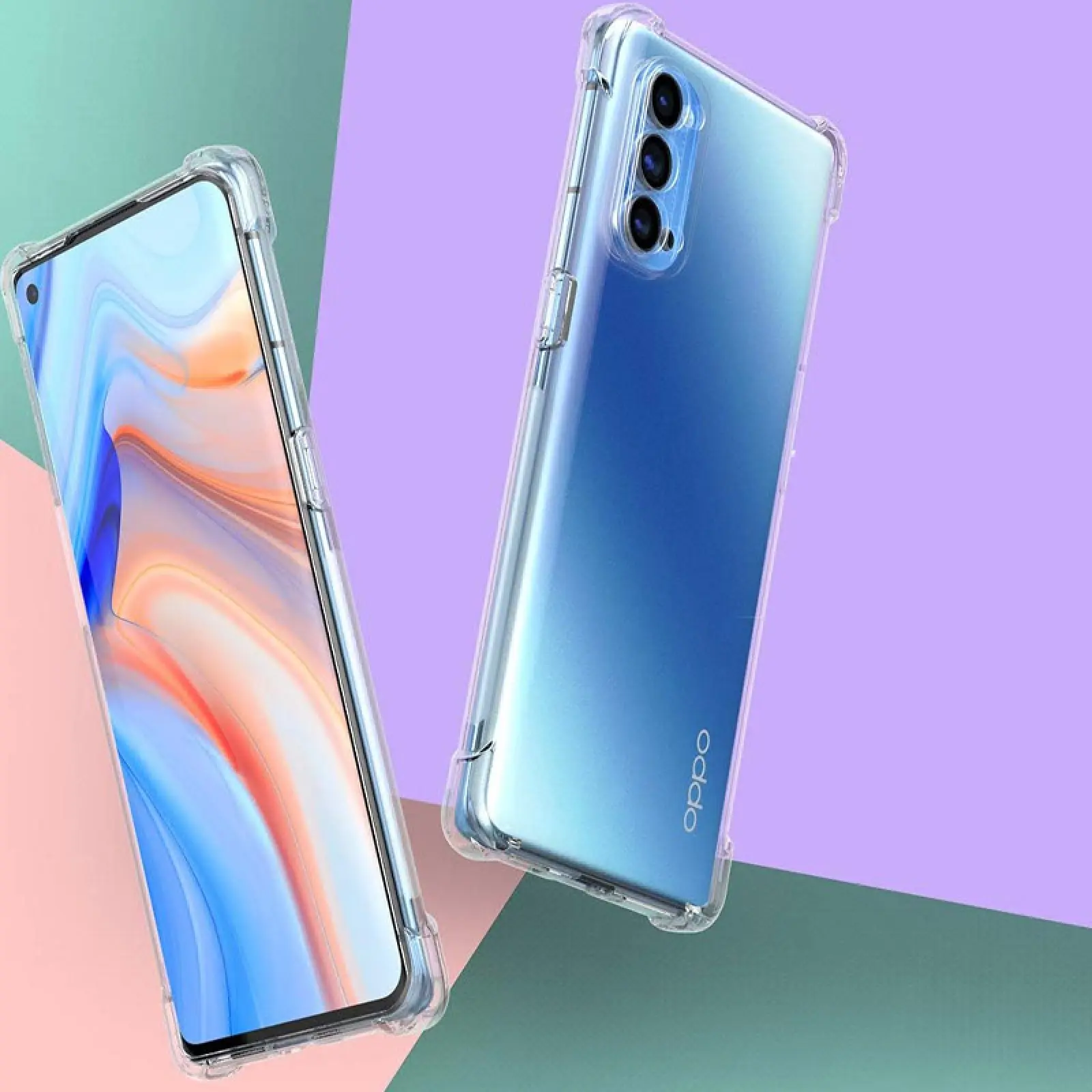 TPU чехол GETMAN Ease logo усиленные углы Full Camera для Oppo Reno 4 Pro 5G, Бесцветный (прозрачный) 1, TPU, купить оптом с доставкой