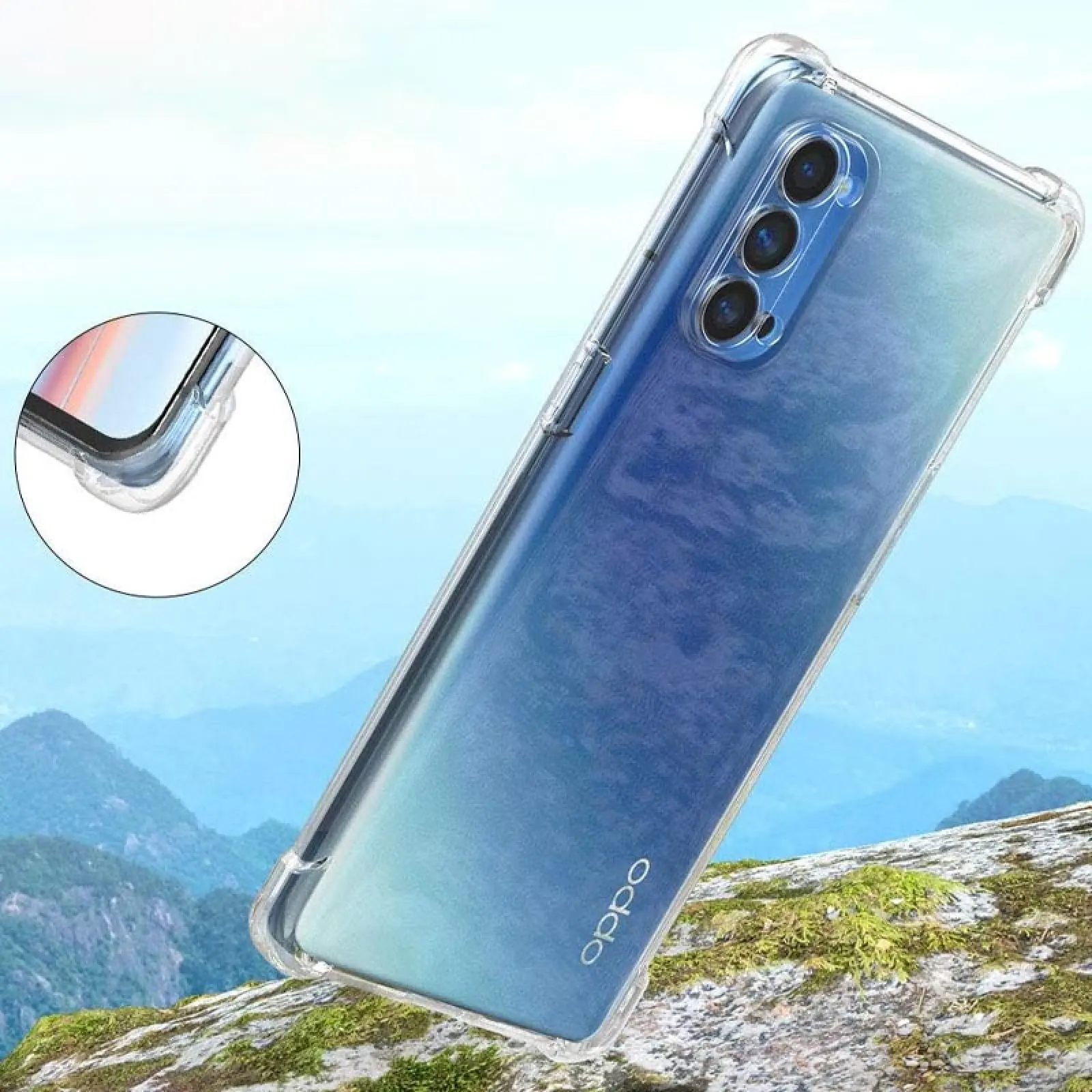 TPU чехол GETMAN Ease logo усиленные углы Full Camera для Oppo Reno 4 Pro 5G, Бесцветный (прозрачный) 3, TPU, купить оптом с доставкой