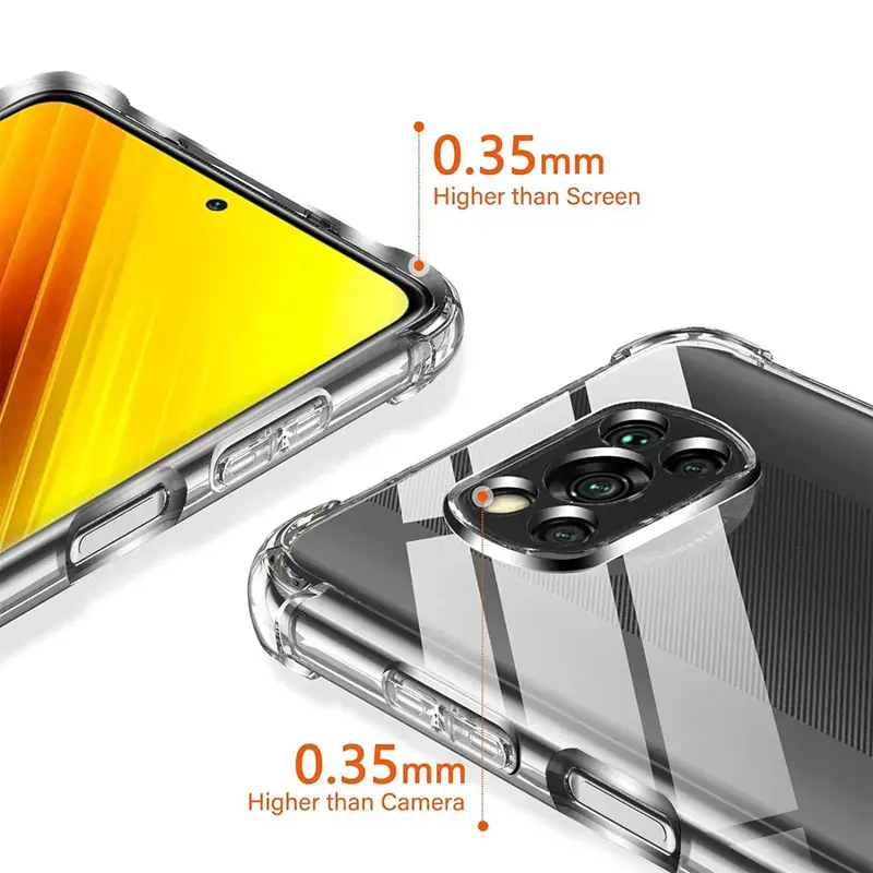 TPU чехол GETMAN Ease logo усиленные углы Full Camera для Xiaomi Poco X3 NFC / Poco X3 Pro, Бесцветный (прозрачный) 2, TPU, купить оптом с доставкой