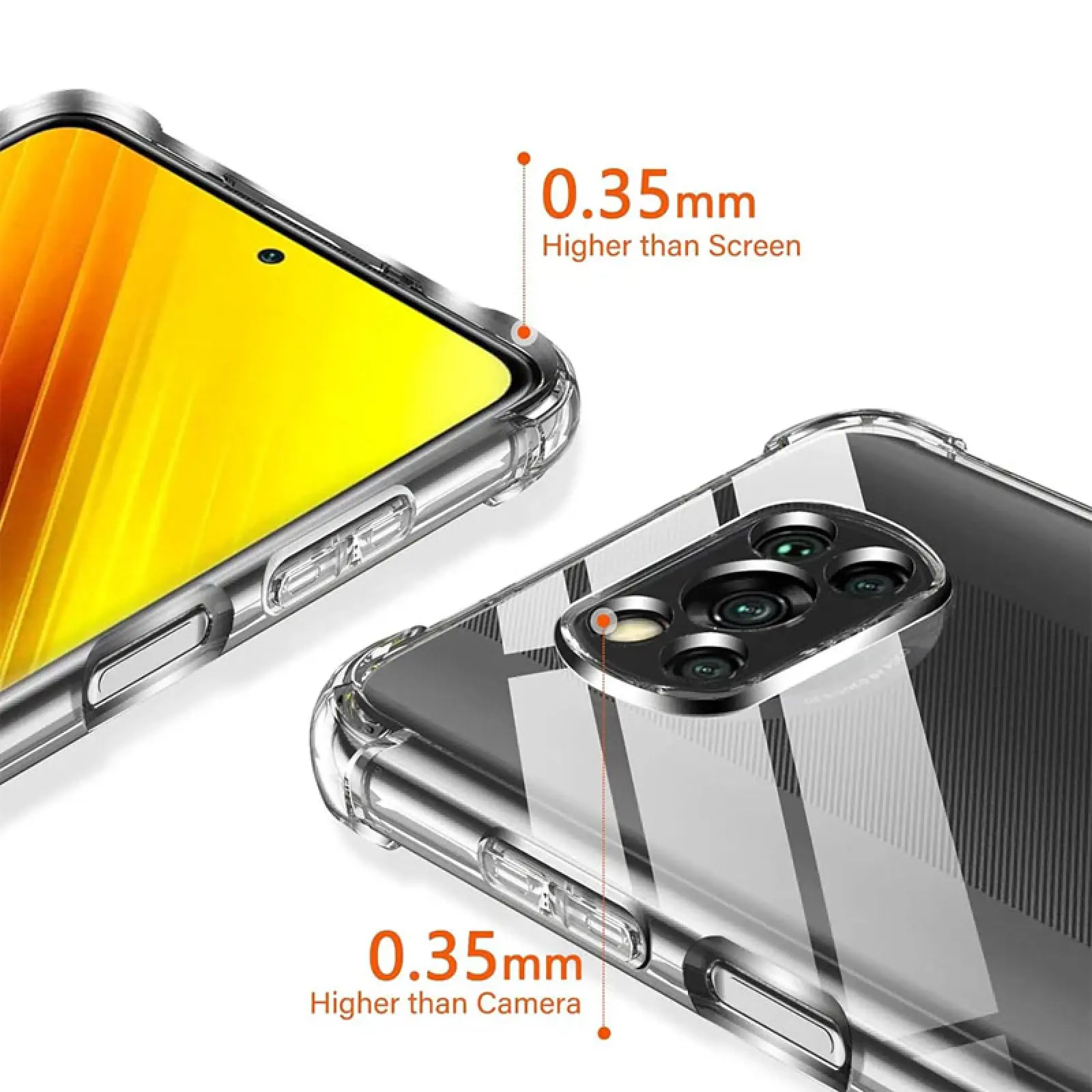 TPU чехол GETMAN Ease logo усиленные углы Full Camera для Xiaomi Poco X3 NFC / Poco X3 Pro, Бесцветный (прозрачный) 2, TPU, купить оптом с доставкой