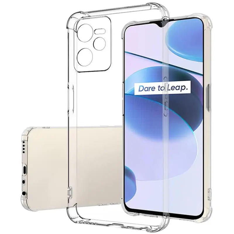 TPU чехол GETMAN Ease logo усиленные углы Full Camera для Realme C35, Бесцветный (прозрачный), TPU, купить оптом с доставкой