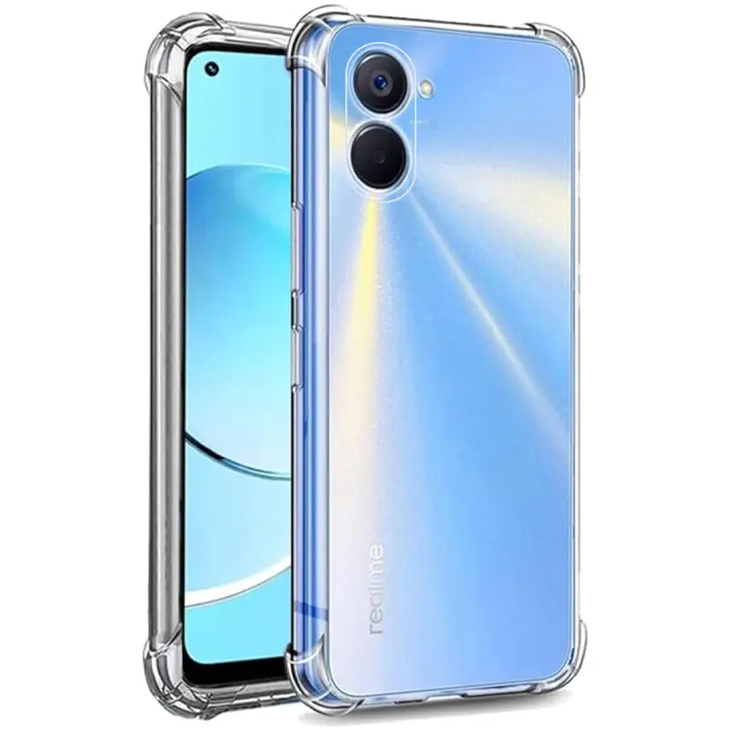 TPU чехол GETMAN Ease logo усиленные углы Full Camera для Realme 10 4G, Бесцветный (прозрачный), TPU, купить оптом с доставкой