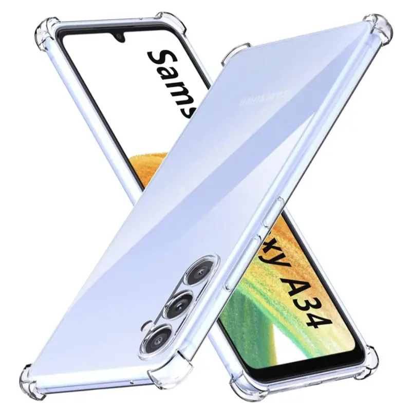 TPU чехол GETMAN Ease logo усиленные углы Full Camera для Samsung Galaxy A34 5G, Бесцветный (прозрачный) 1, TPU, купить оптом с доставкой