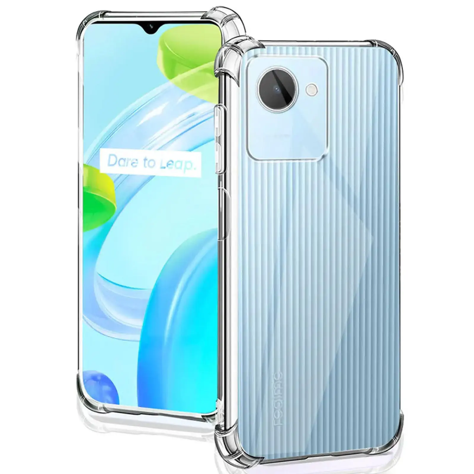 TPU чехол GETMAN Ease logo усиленные углы Full Camera для Realme C30, Бесцветный (прозрачный), TPU, купить оптом с доставкой