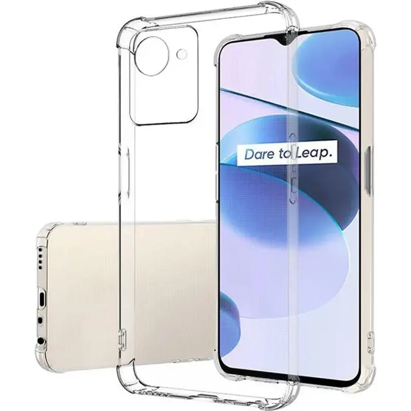 TPU чехол GETMAN Ease logo усиленные углы Full Camera для Realme C30, Бесцветный (прозрачный) 2, TPU, купить оптом с доставкой