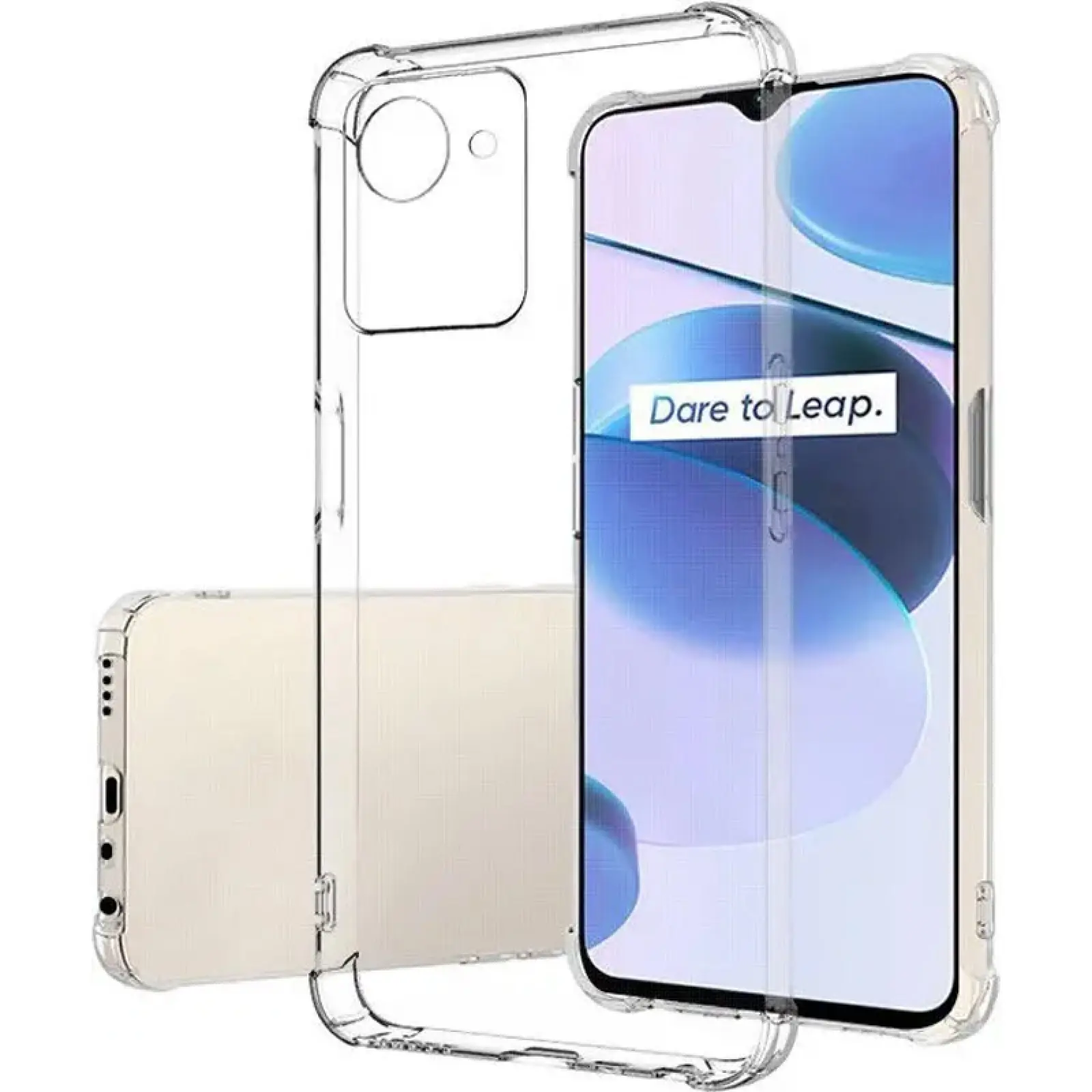 TPU чехол GETMAN Ease logo усиленные углы Full Camera для Realme C30, Бесцветный (прозрачный) 2, TPU, купить оптом с доставкой
