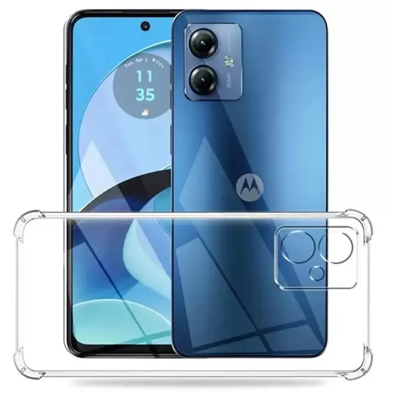 TPU чехол GETMAN Ease logo усиленные углы Full Camera для Motorola Moto G14, Бесцветный (прозрачный) 1, TPU, купить оптом с доставкой