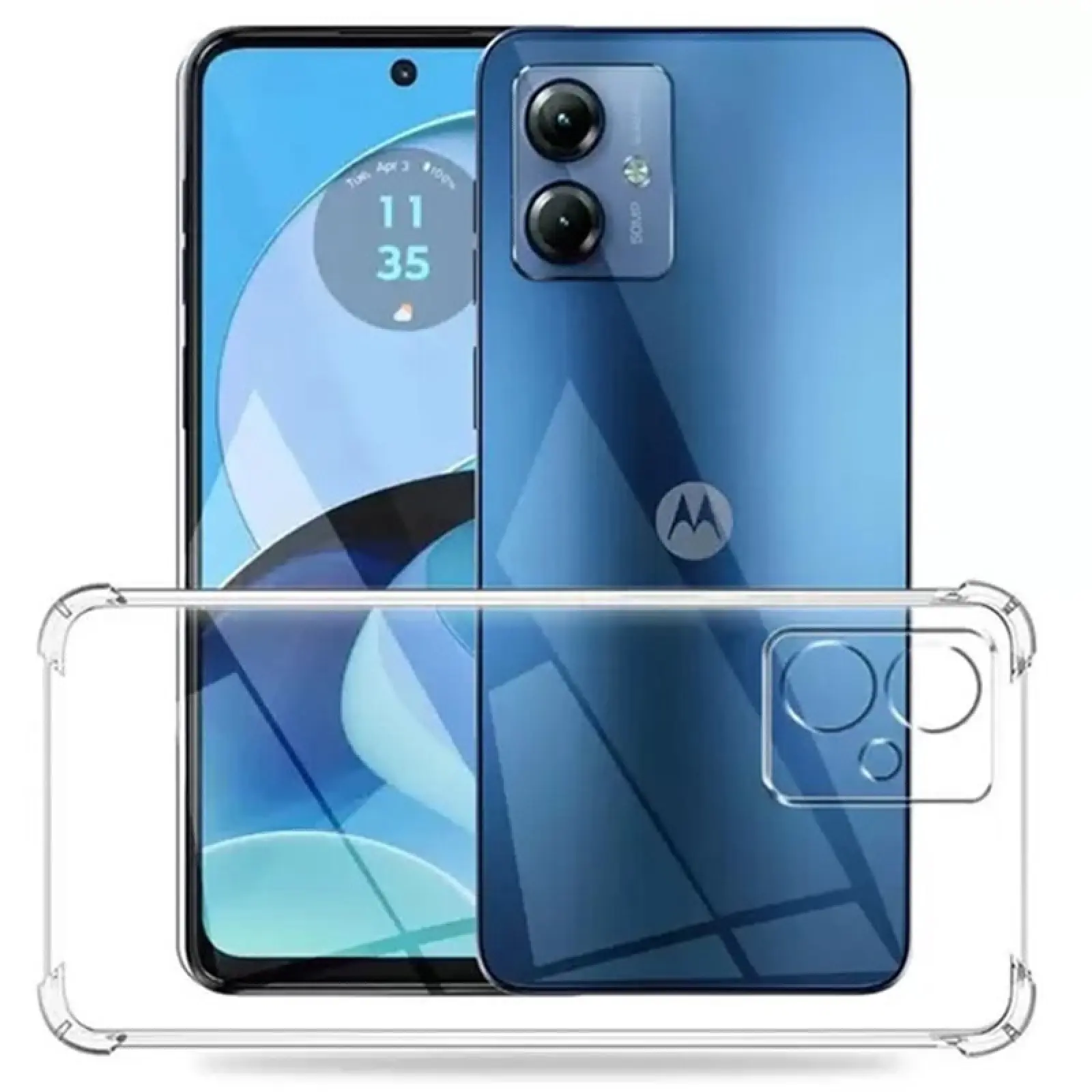 TPU чехол GETMAN Ease logo усиленные углы Full Camera для Motorola Moto G14, Бесцветный (прозрачный) 1, TPU, купить оптом с доставкой