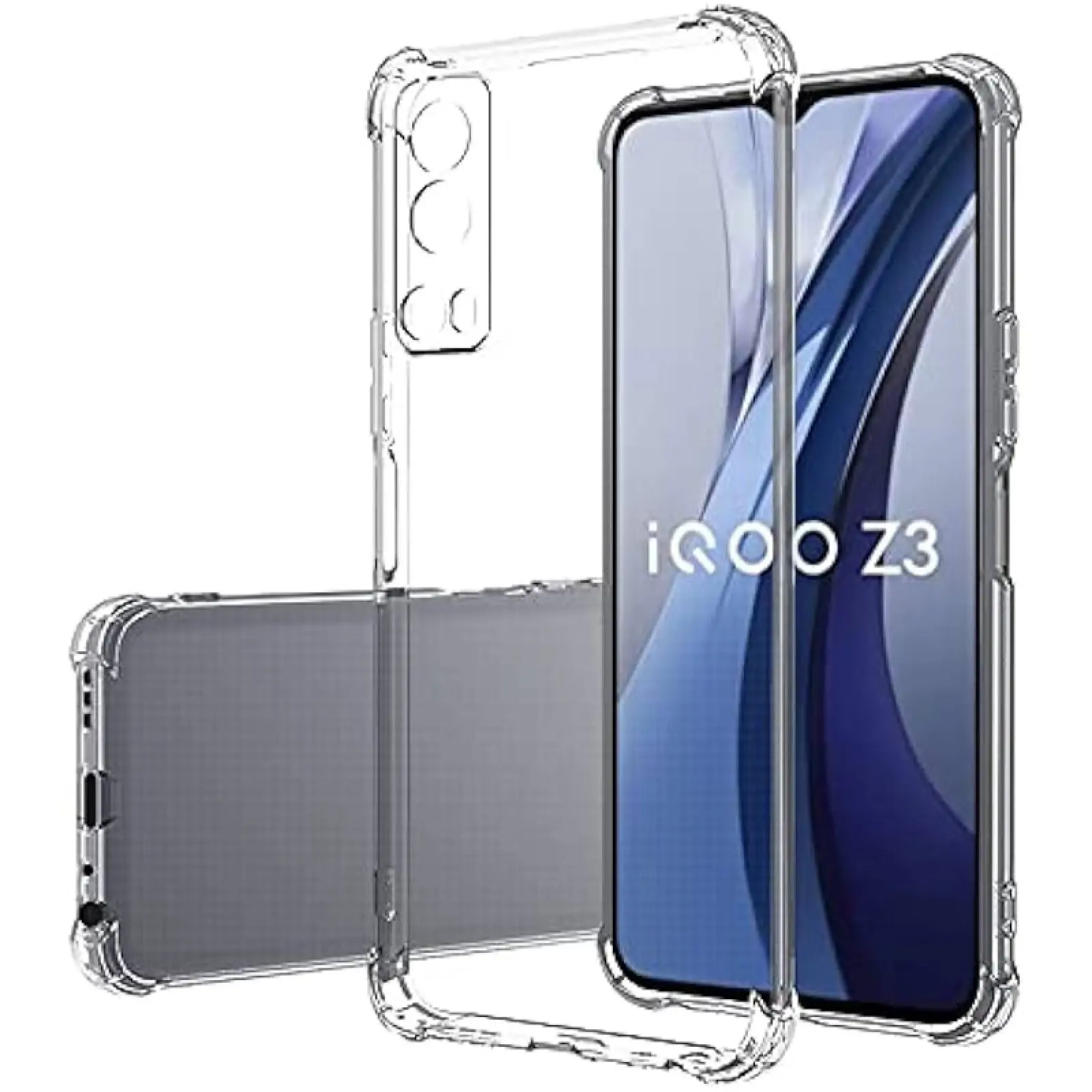 TPU чехол GETMAN Ease logo усиленные углы Full Camera для Vivo iQOO Z3, Бесцветный (прозрачный), TPU, купить оптом с доставкой