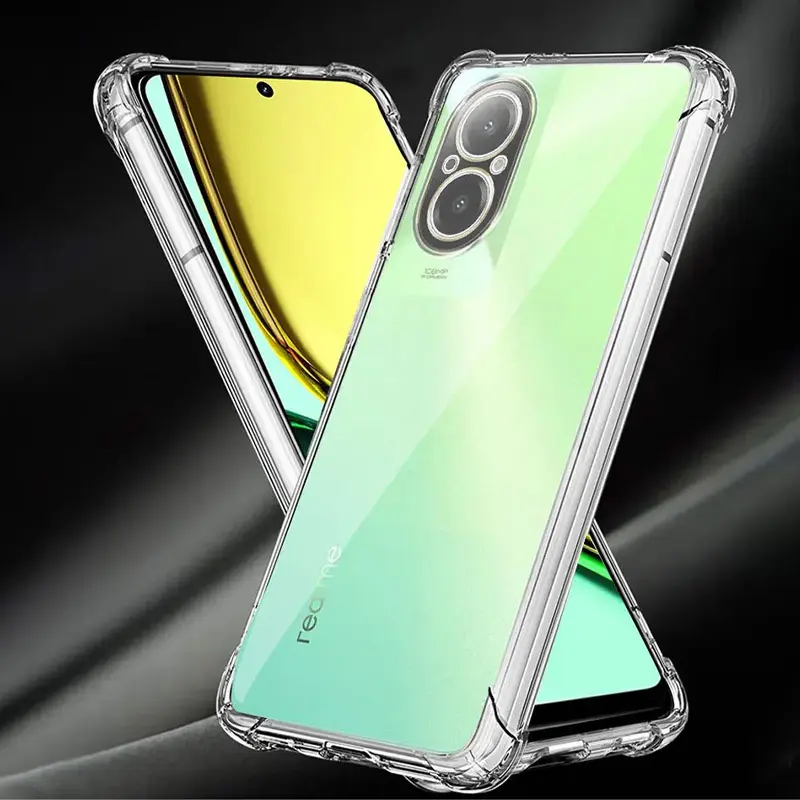 TPU чехол GETMAN Ease logo усиленные углы Full Camera для Realme C67 4G, Бесцветный (прозрачный) 3, TPU, купить оптом с доставкой
