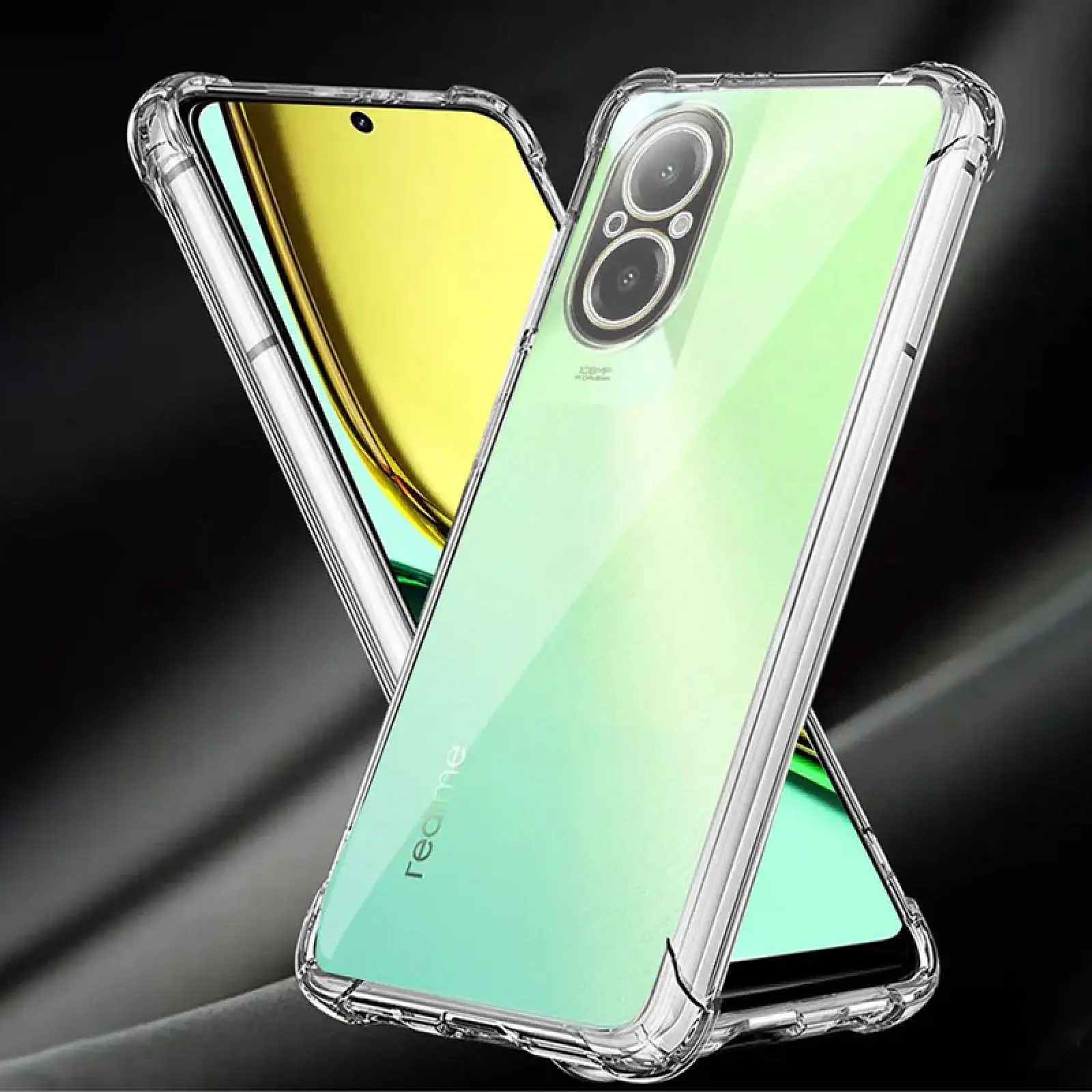 TPU чехол GETMAN Ease logo усиленные углы Full Camera для Realme C67 4G, Бесцветный (прозрачный) 3, TPU, купить оптом с доставкой