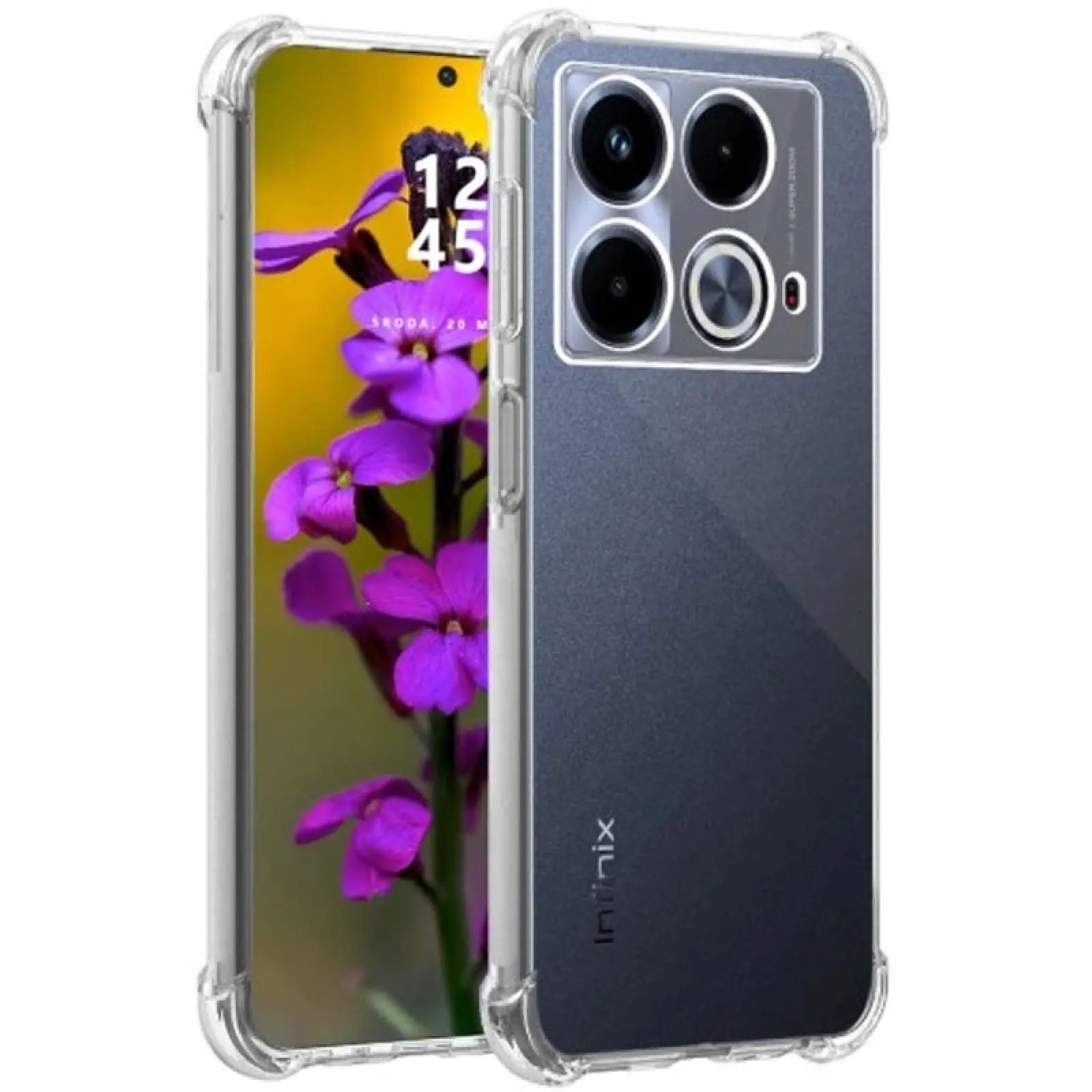 TPU чохол GETMAN Ease logo посилені кути Full Camera для Infinix Note 40 4G, Безбарвний (прозорий), TPU, купити оптом з доставкою