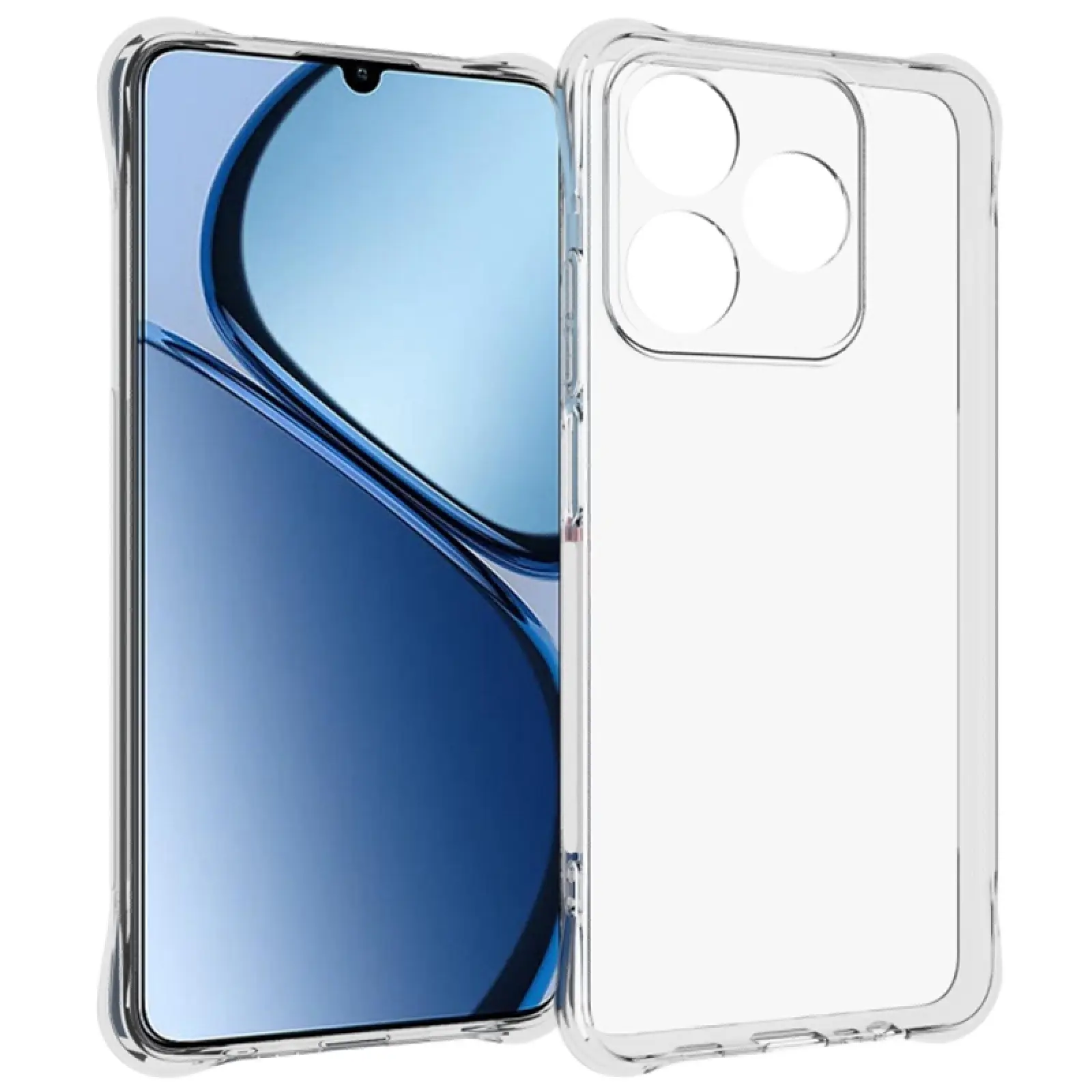 TPU чехол GETMAN Ease logo усиленные углы Full Camera для Realme C63 4G, Бесцветный (прозрачный), TPU, купить оптом с доставкой