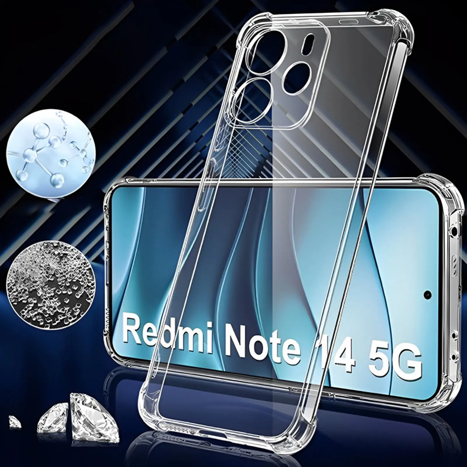 TPU чехол GETMAN Ease logo усиленные углы Full Camera для Xiaomi Redmi Note 14 5G, Бесцветный (прозрачный) 1, TPU, купить оптом с доставкой