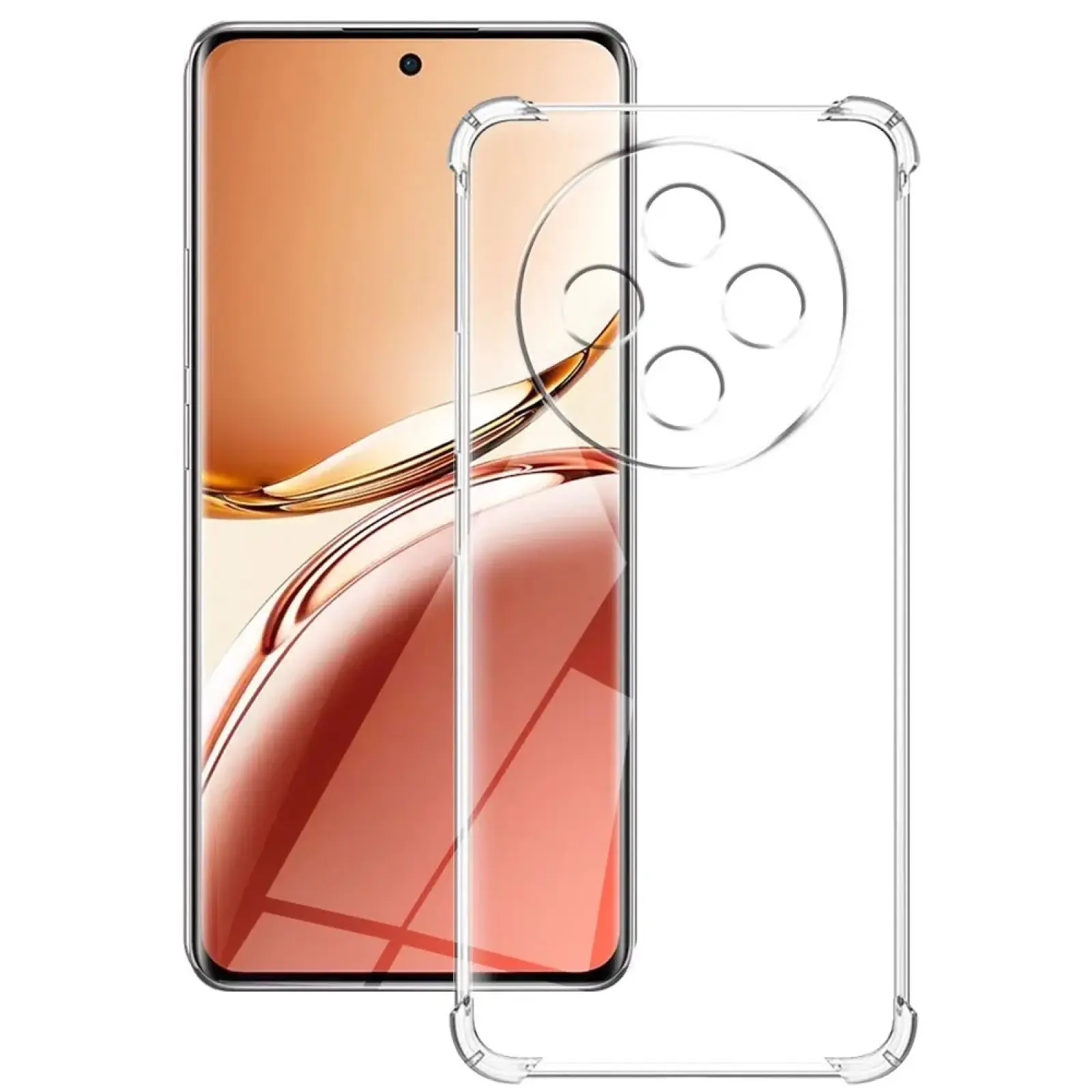 TPU чехол GETMAN Ease logo усиленные углы Full Camera для Oppo Reno 12 F 4G/5G, Бесцветный (прозрачный) 1, TPU, купить оптом с доставкой