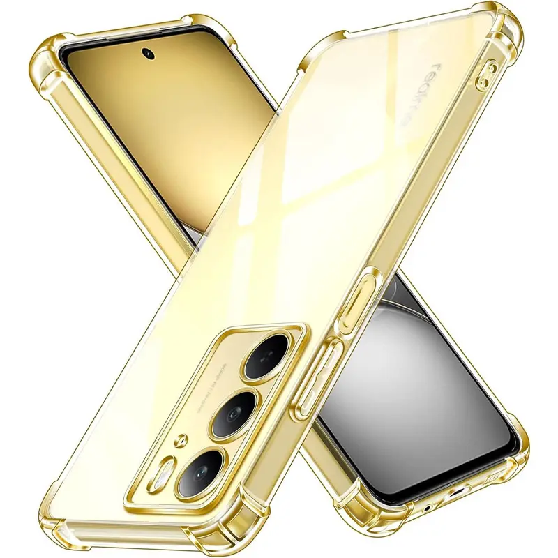TPU чехол GETMAN Ease logo усиленные углы Full Camera для Realme C75 / C75x, Бесцветный (прозрачный), TPU, купить оптом с доставкой