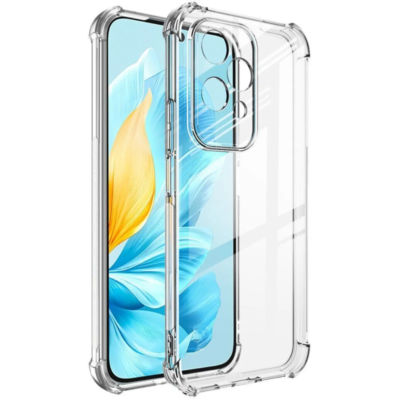 TPU чехол GETMAN Ease logo усиленные углы Full Camera для Honor 200 Lite, Бесцветный (прозрачный), TPU, купить оптом с доставкой