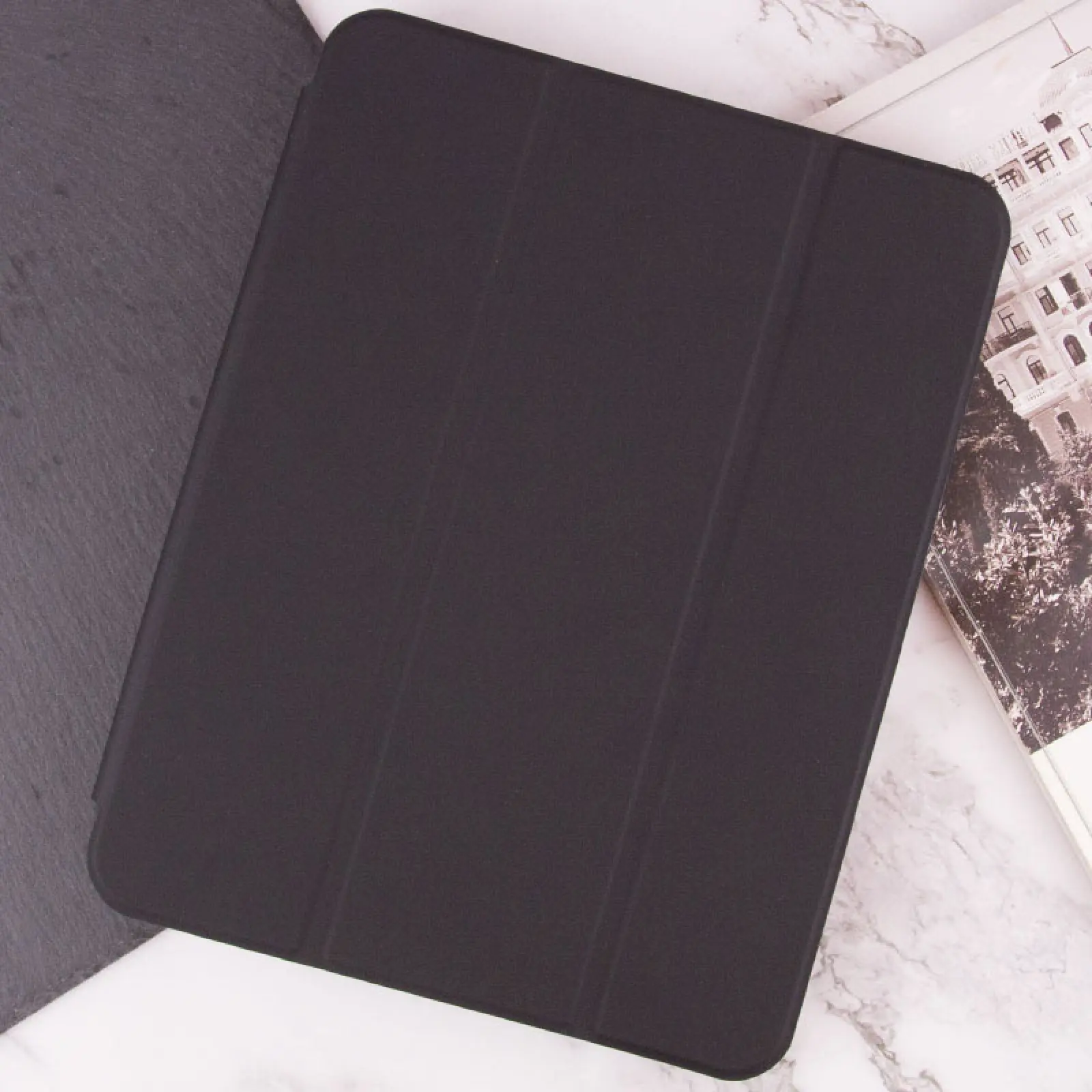 Уцінка Чохол Smart Case Open buttons для Apple iPad 10.9" (2022-24) / 11" (A16) 2025, Пошкоджена упаковка / Black 6, Штучна шкіра, купити оптом з доставкою
