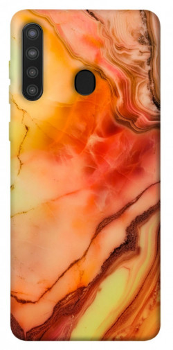 Чехол itsPrint Красный коралл мрамор для Samsung Galaxy A21