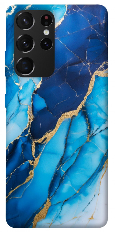 Чехол itsPrint Blue marble для Samsung Galaxy S21 Ultra, мрамор, купить оптом с доставкой