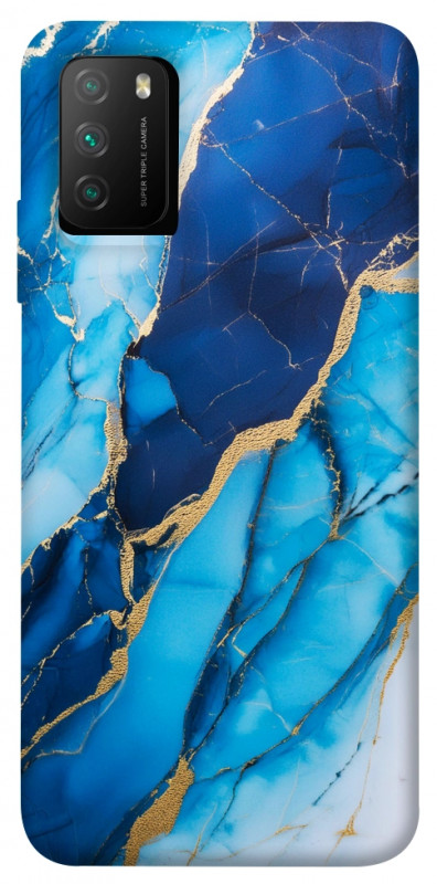 Чехол itsPrint Blue marble для Xiaomi Poco M3, мрамор, купить оптом с доставкой