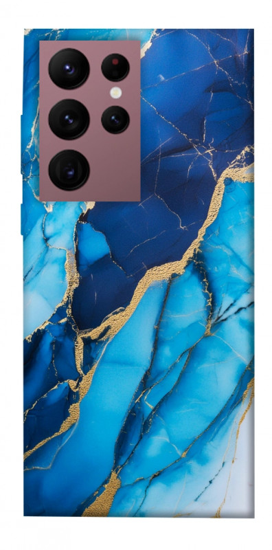 Чехол itsPrint Blue marble для Samsung Galaxy S22 Ultra, мрамор, купить оптом с доставкой
