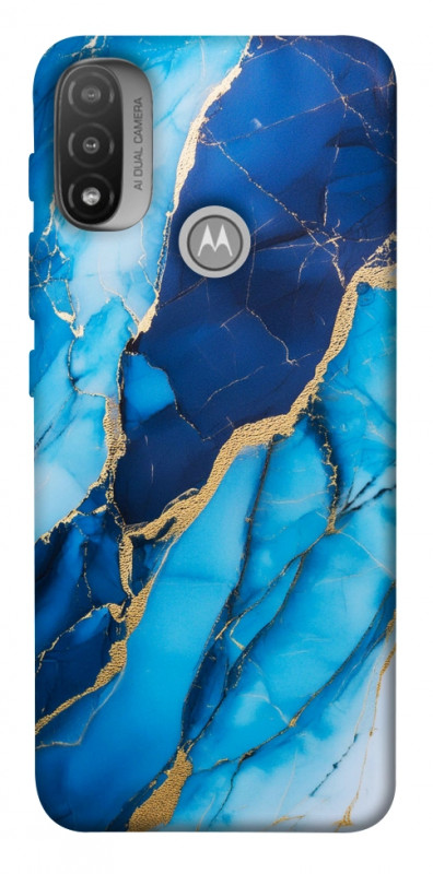 Чехол itsPrint Blue marble для Motorola Moto E20, мрамор, купить оптом с доставкой