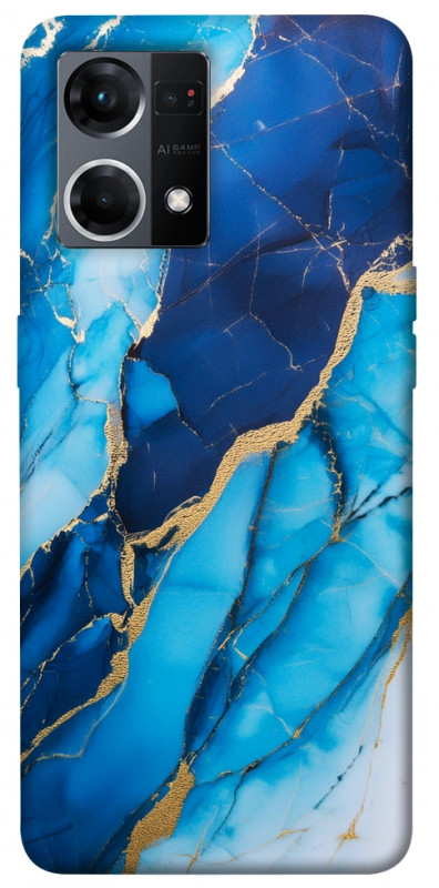 Чохол itsPrint Blue marble для Oppo Reno 7 4G, мармур, купити оптом з доставкою