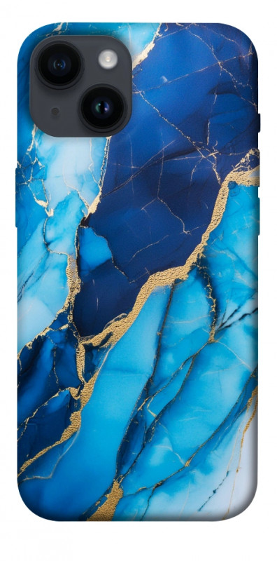 Чехол itsPrint Blue marble для Apple iPhone 14 (6.1"), мрамор, купить оптом с доставкой