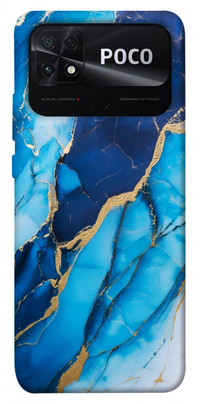 Чехол itsPrint Blue marble для Xiaomi Poco C40, мрамор, купить оптом с доставкой