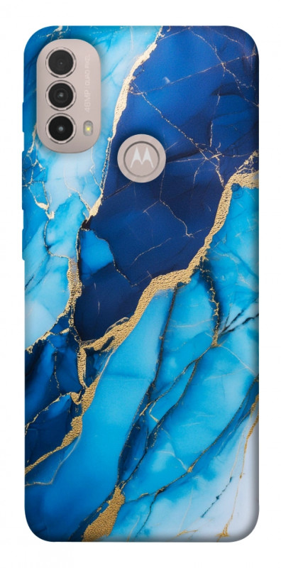 Чехол itsPrint Blue marble для Motorola Moto E40, мрамор, купить оптом с доставкой