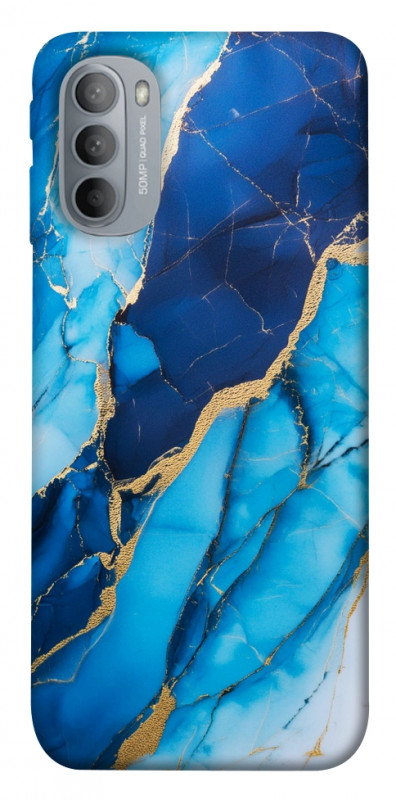 Чехол itsPrint Blue marble для Motorola Moto G31, мрамор, купить оптом с доставкой