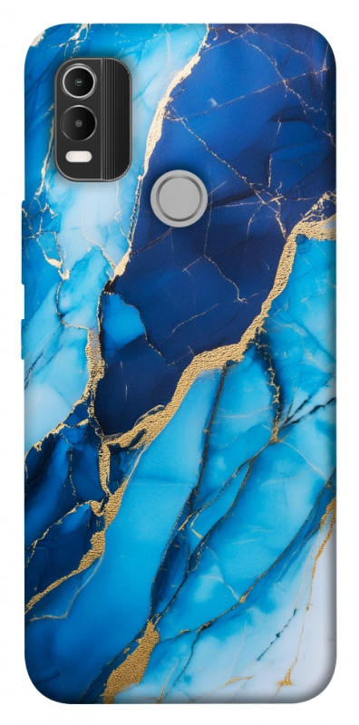 Чехол itsPrint Blue marble для Nokia C21 Plus, мрамор, купить оптом с доставкой