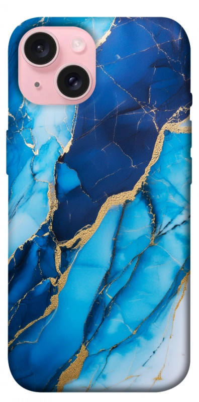 Чехол itsPrint Blue marble для Apple iPhone 15 (6.1"), мрамор, купить оптом с доставкой