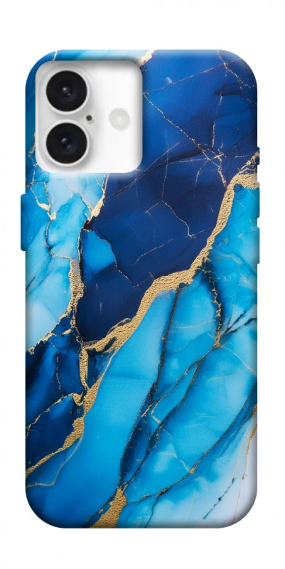 Чехол itsPrint Blue marble для Apple iPhone 16 (6.1"), мрамор, купить оптом с доставкой