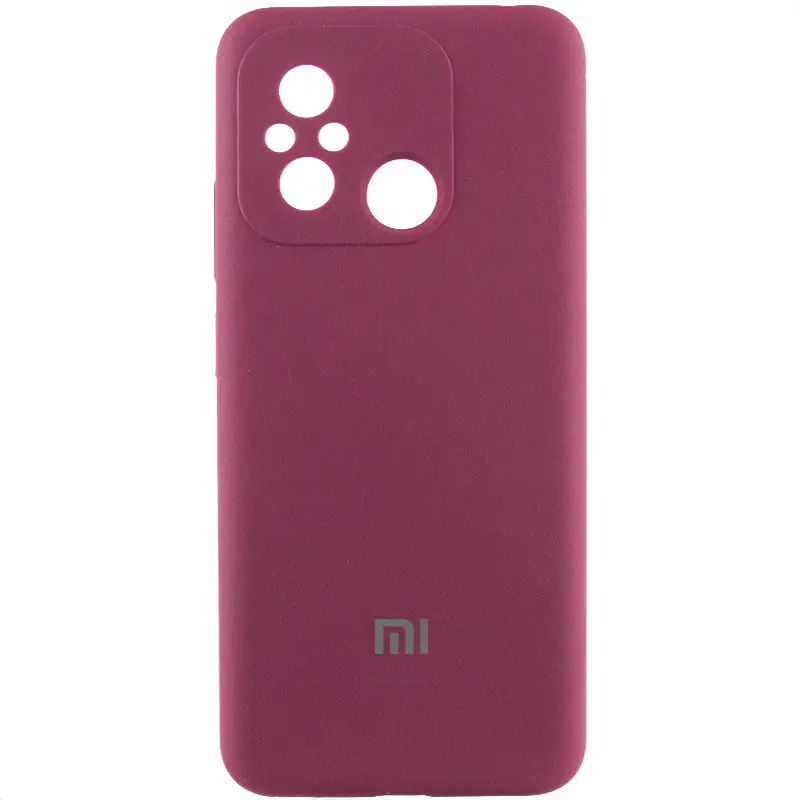 Чехол Silicone Cover Lakshmi Full Camera (AAA) with Logo для Xiaomi Redmi 12C, Бордовый / Plum, Силикон, купить оптом с доставкой