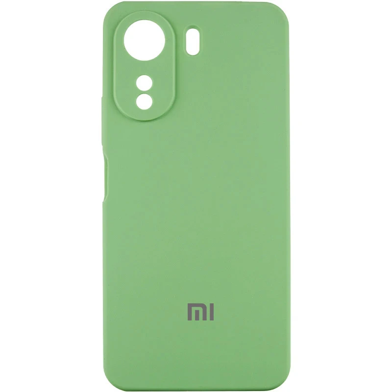 Чехол Silicone Cover Lakshmi Full Camera (AAA) with Logo для Xiaomi Redmi 13C / Poco C65, Мятный / Mint, Силикон, купить оптом с доставкой