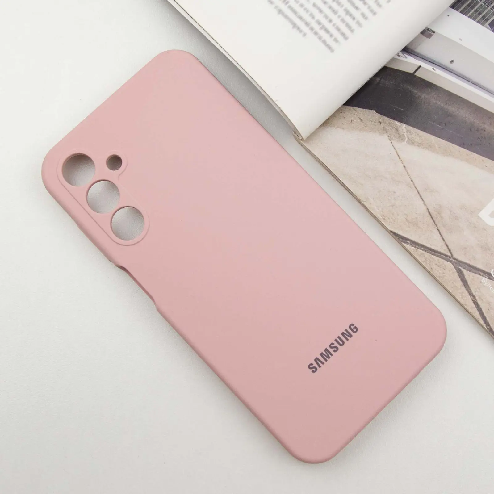 Чехол Silicone Cover Lakshmi Full Camera (AAA) with Logo для Samsung Galaxy A25 5G, Розовый / Pink Sand 1, Силикон, купить оптом с доставкой