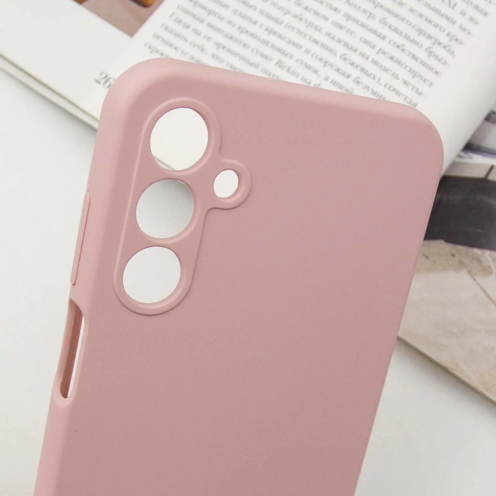 Чехол Silicone Cover Lakshmi Full Camera (AAA) with Logo для Samsung Galaxy A25 5G, Розовый / Pink Sand 4, Силикон, купить оптом с доставкой
