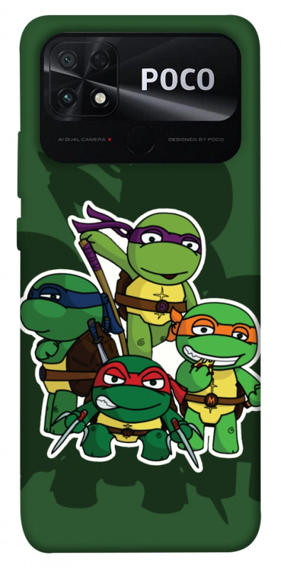 Чехол itsPrint Green turtles для Xiaomi Poco C40, детские, купить оптом с доставкой