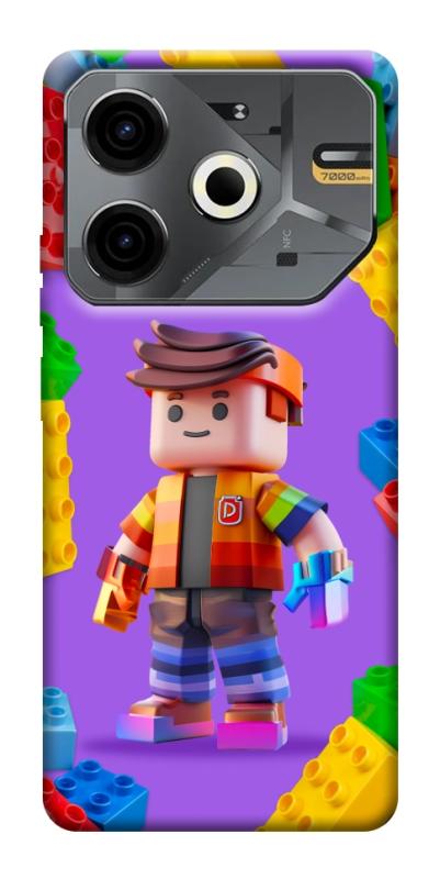 Чехол itsPrint Colorful constructor для TECNO Pova 6 Neo (LI6), детские, купить оптом с доставкой